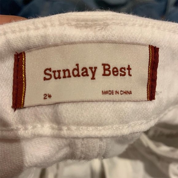 Sunday Best Aritzia White denim shorts - Picture 4 of 5